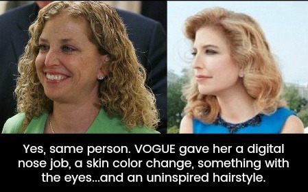 Wasserman Schultz's hair gets photoshopped by Vogue magazine Uncurly.com